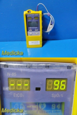 2012 Nellcor Puritan N-85  Oximeter /Capnograph W/ Case, Sensor, Battery ~ 31776