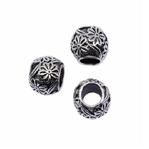 Flower Spacer Charms 2 Peice set Silver European Charm Pendant Jewelry Beads - Picture 3 of 4