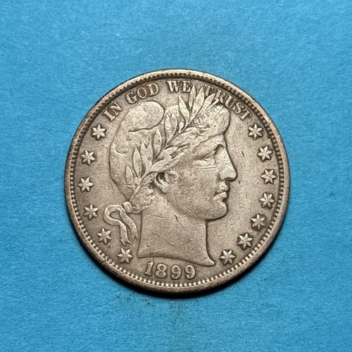 (1) Beautiful Antique 1899-P Barber Half Dollar XF-EXTRA FINE EXCELLENT DETAIL