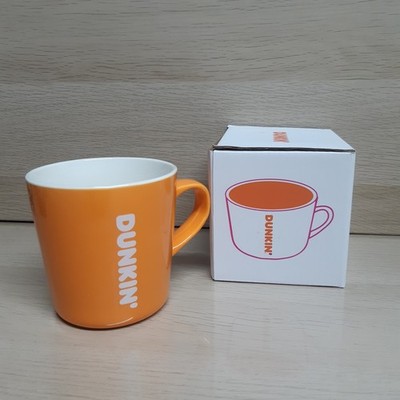 Dunkin' Donuts Ceramic Mug White and Orange Cup in Box Boxed Official Brand New