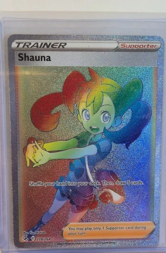 Pokemon TCG Shauna Rainbow Holo 278/264 Swsh08: Fusion Strike