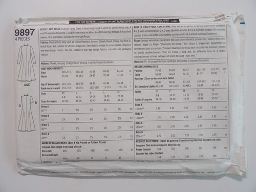 Simplicity 9897 Misses' Dress Size XS-S-M (6-16) Uncut Sewing Pattern - Picture 3 of 3