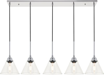 Elegant Lighting LD4017D48 Histoire 5 Light 47''W Linear Pendant - Chrome