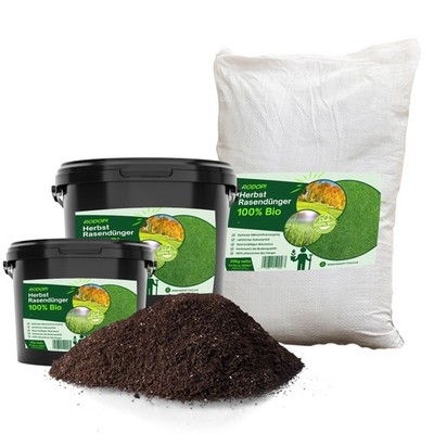 100% Pflanzlicher Bio Rasendünger Herbst - Kaliumreich, Staubarmes Granulat