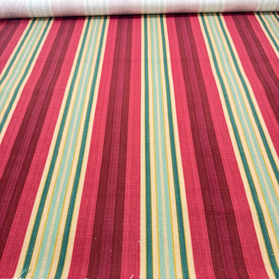 Tela de tapicería Jay Yang rayas rojas verdes 54x93 2,5 yardas 1444-22 Foto 2 de 4