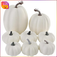 KüNstliche KüRbisse 8 StüCk Verschiedene GrößEn Weiß Herbst Halloween Dekoration