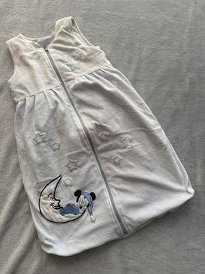 Disney at C&A Schlafsack Mickey Mouse Mond Sterne weiß hellblau ärmellos 62/68