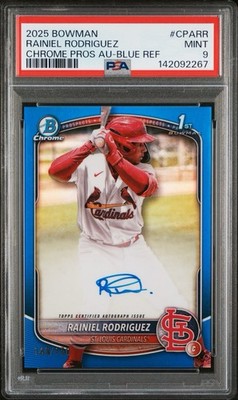2025 1st Bowman Chrome /150 * True Blue * Rainiel Rodriguez Refractor Auto PSA