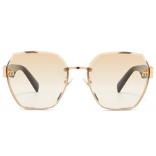 Miu Mi 25030 Sunglasses Gold Frame Brown Gradient Resin Lenses 55-18-145mm UV