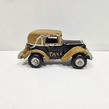 Vintage Taxi Cast Iron Black Yellow 3.5" Toy Collectible. Rare