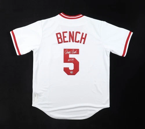 JOHNNY BENCH Signed (REDS) Authentic Nike Cooperstown Jersey w/Fanatics/MLB COA!