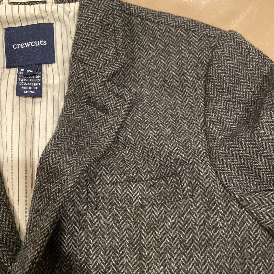 Jaqueta J Crew Blazer Masculina XL Cinza Crewcuts Lã Não Estruturada Casaco Esportivo - Imagem 4 de 4