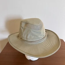 Tilley AirFlo Hat Mens 7 1/8 Beige Vented Hiking Outdoor Fishing Travel Sun LTM6
