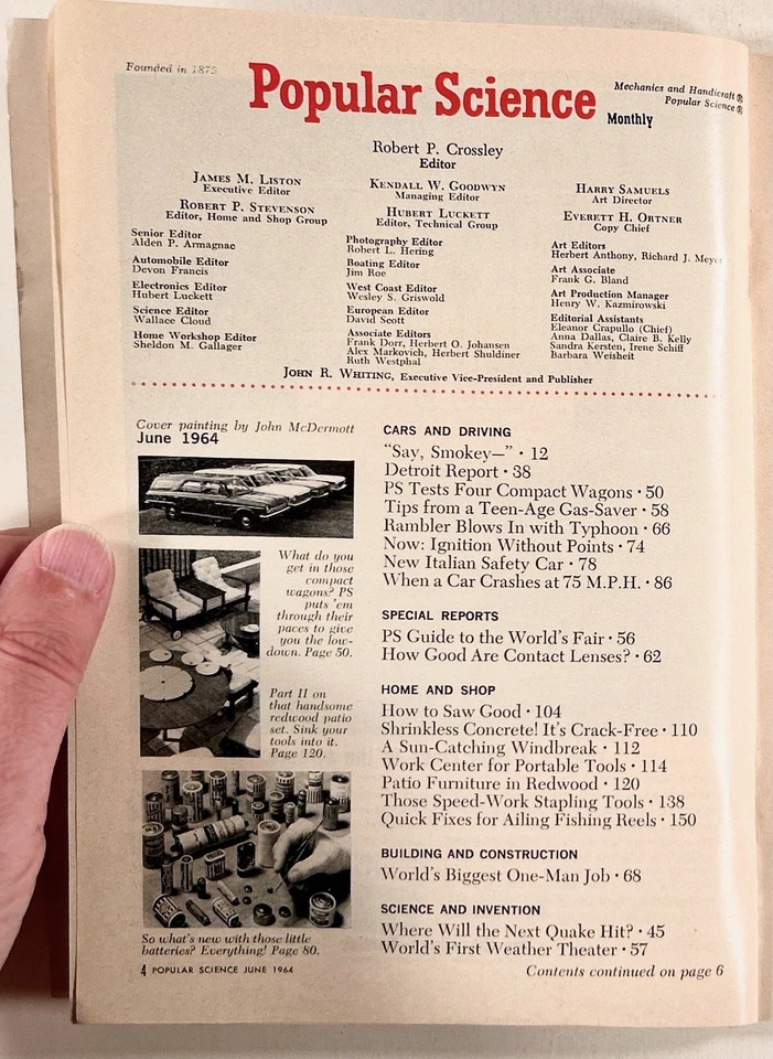 1964 Jun POPULAR SCIENCE Earthquake Prediction GEMINI MISSION World's Fair CARS - Image 4 of 4