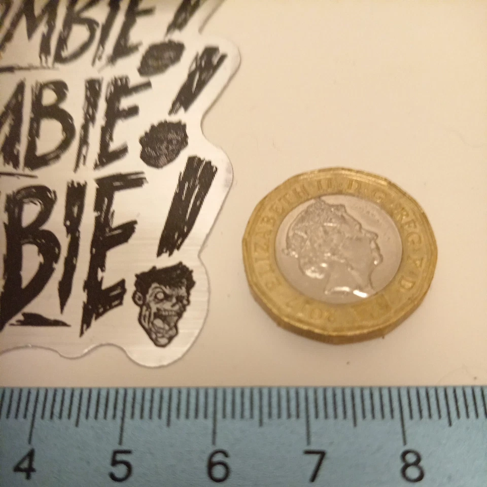 ZOMBIE! repeated 3 times in a distressed font, with three cartoon zombie heads - Image 4 of 4