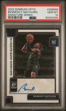 2022 Donruss Optic Bennedict Mathurin RC Signature Series PSA 10 Rookie Card LA