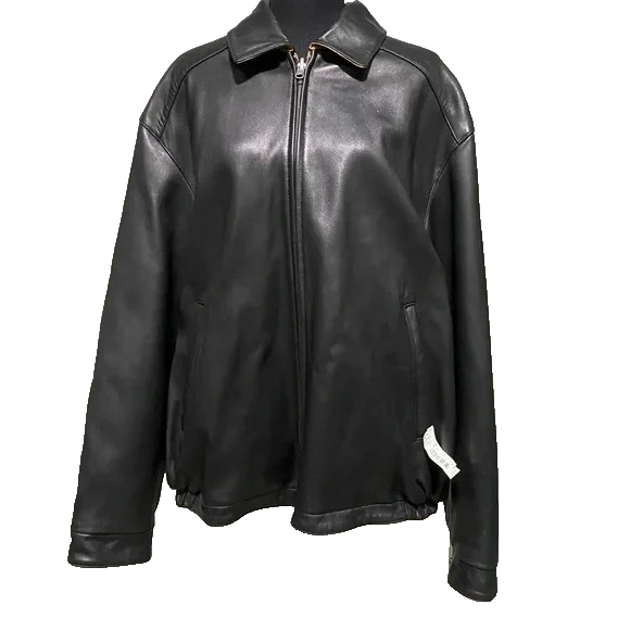 Turnbury Leather Jacket Mens Medium Black Camel Reversible Full