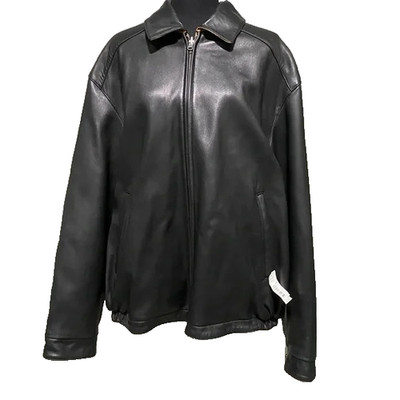 Turnbury Leather Jacket Mens Medium Black Camel Reversible Full