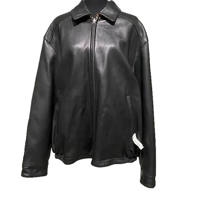 Turnbury Leather Jacket Mens Medium Black Camel Reversible Full