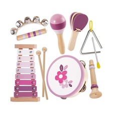 BUYGER Musical Instruments Set, Wooden Montessori Baby Percussion I... Fast Ship