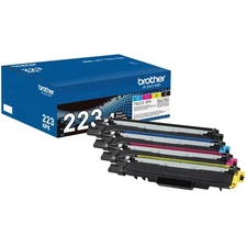 Brother TN223 Black And Cyan, Magenta, Yellow Toner Cartridges, Pack Of 4, TN223