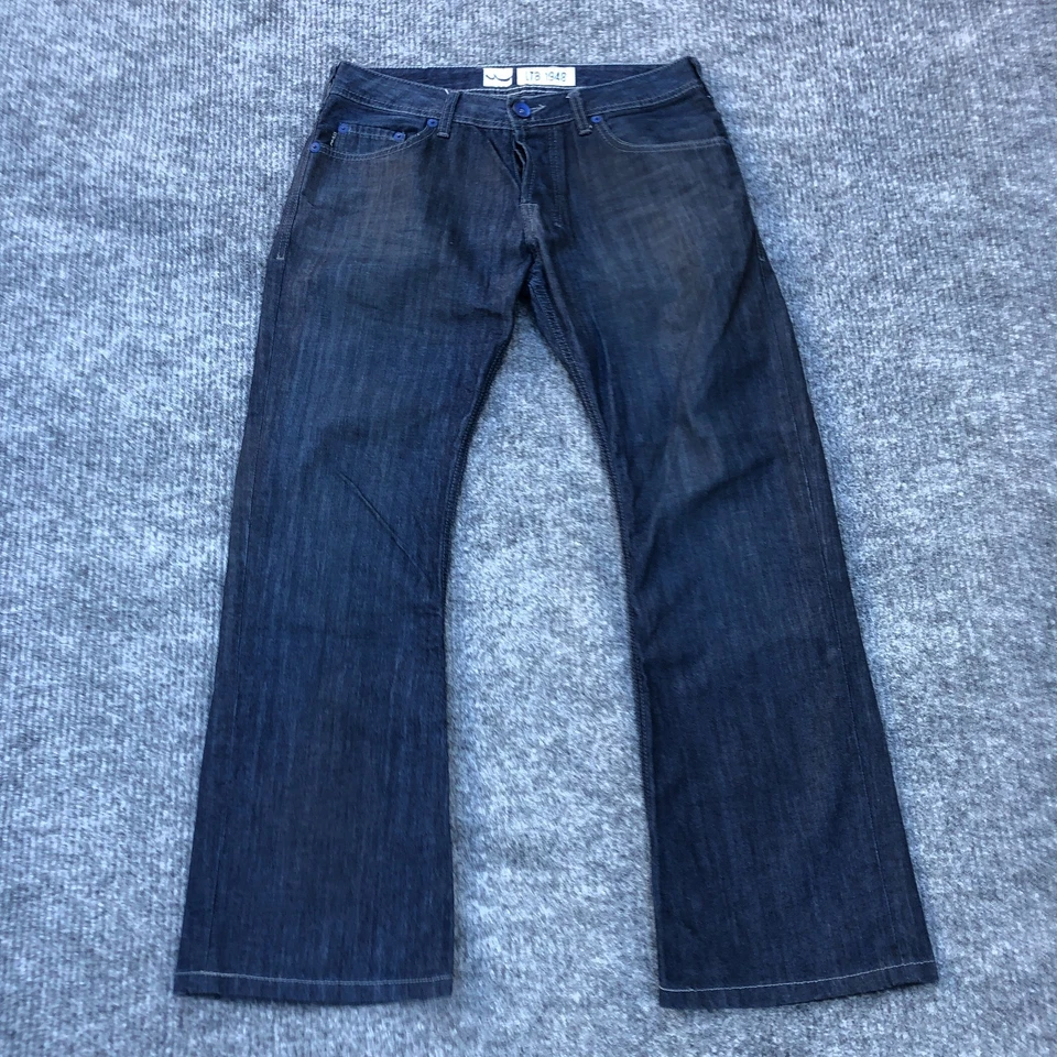 LTB 1948 Jeans Mens Super Low Rise Bootcut Jeans 33x34 (33x30) Dark Wash Cotton - Image 2 of 4