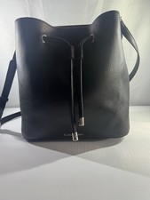 Calvin Klein Black Pebbled Drawstring Bucket Bag