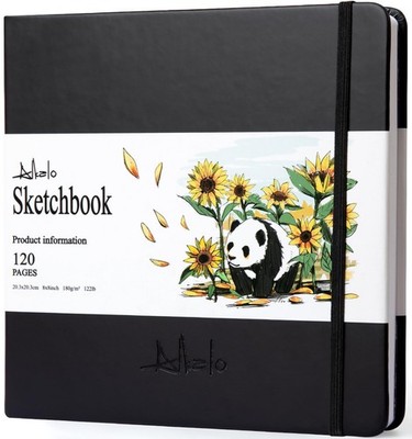 Square Sketchbook 120 Pages Thick Mixed Media Drawing Paper Pad