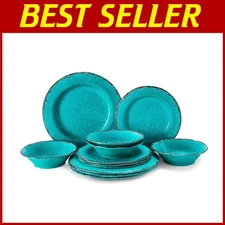 Rustic Melamine Dinner Set - Indoor & Outdoor Use