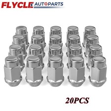 20pcs 1.4 Inch Wheel Lug Nuts Chrome 12x1.5 Closed End Bulge Acorn Lug Nuts