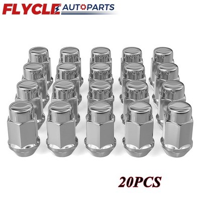 20PCS 1.4 inch Wheel Lug Nuts Chrome, 12x1.5 Closed End Bulge Acorn Lug Nuts