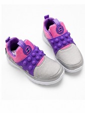 Skechers Sport Pops Kids girls shoes Pink Purple Slip-On Lightweight Size 13