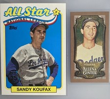 Sandy Koufax Lot of 2 Baseball Cards Brooklyn Dodgers HOF