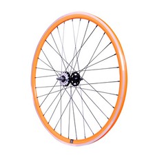 Roue fixie 700 ar ecrou axe plein jante orange mach1 430. moyeu noir flip/flop 1