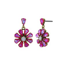 KONPLOTT Ohrstecker Twisted Blossom Blüten-Design Messing-Optik Ohrringe earring