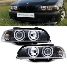 XENON Angel Eyes Scheinwerfer Schwarz passt f�r BMW E39 00-03 Facelift +2xMotor