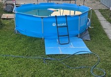tectake Frame-Pool Aufstellpool rund blau inkl. Leiter und Zubehör
