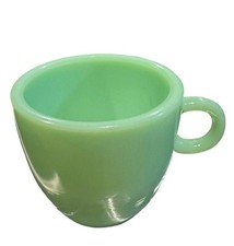 Vintage EUC Jadeite Cup Unmarked Fire King Restaurant Ware "C" Handle HTF