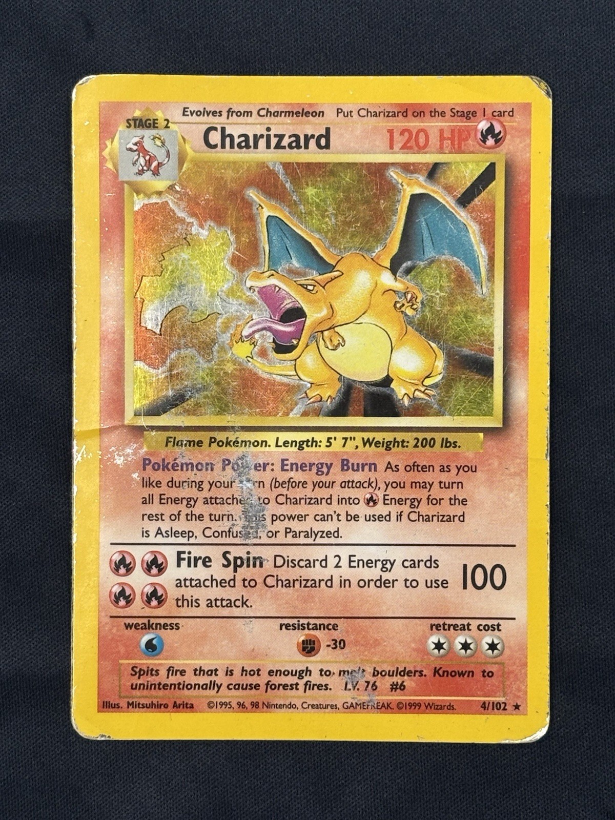 Charizard 4/102 Base Set Holo Pokemon Single