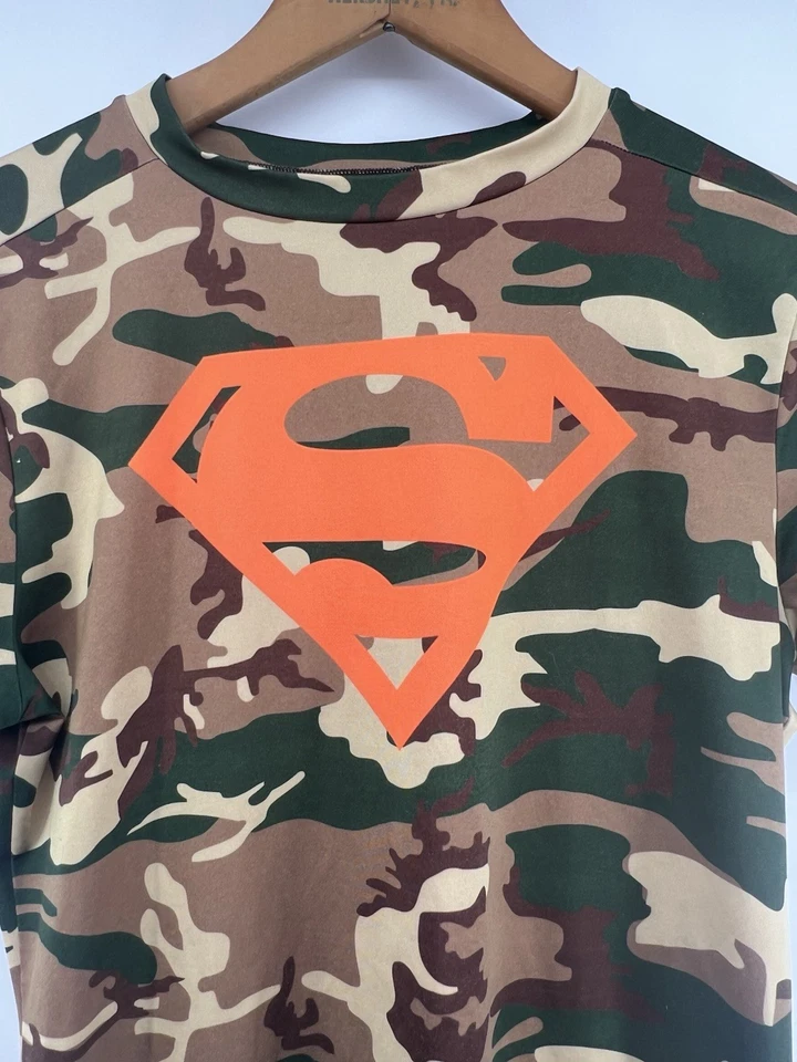 Under Armour YXL Camo Superman Fitted T Shirt Short Sleeved Blaze Orange - Image 2 of 4