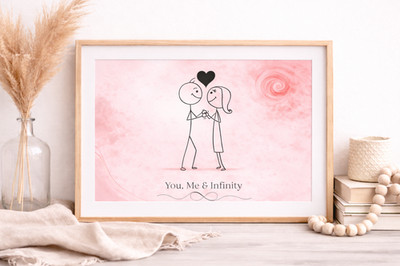 You, Me & Infinity Romantic Love Print | Anniversary | Valentinstag Paar Wandbild