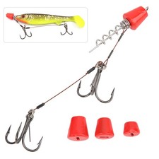 Fishing Screw Rig Portable Fishing Steel Wire Rigs With Treble Fish Hooks Lure
