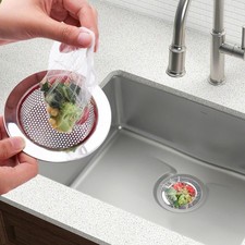 200 PCS Kitchen Mesh Sink Strainer, Disposable Sink Strainer Covers, Drain Ne...
