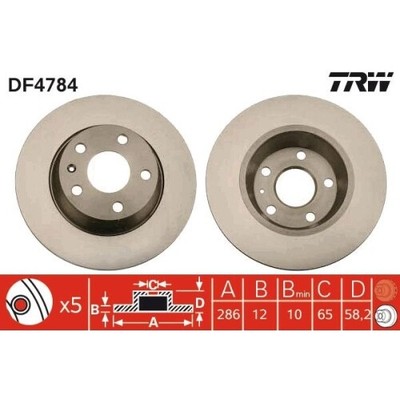 2 Bremsscheibe TRW DF4784 3322937688845 | eBay