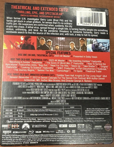 WORLD WAR Z STEELBOOK (4K ULTRA HD/ BLU-RAY) *New,Sealed* O - Picture 2 of 2