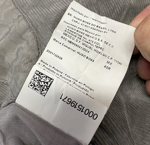 HUGO BOSS Sport Coat Jacket Blazer Mens 40R Gray Corduroy 3 Button Distressed - Picture 15 of 24