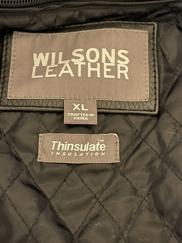 Wilsons Leather Men's Black Leather Motorcycle Jacket Thinsulate Sz XL - Photo 8 sur 10