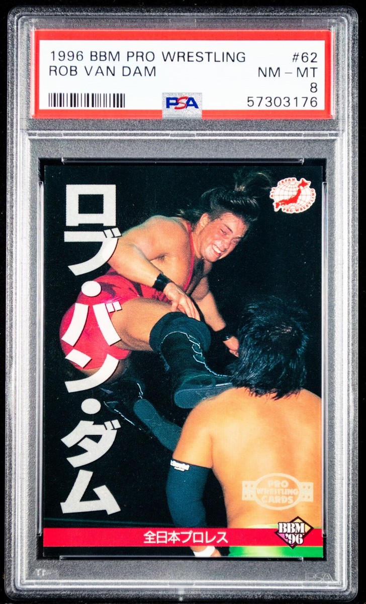 1996 BBM Pro Wrestling Rob Van Dam #62 PSA 8 ROOKIE CARD ECW WCW