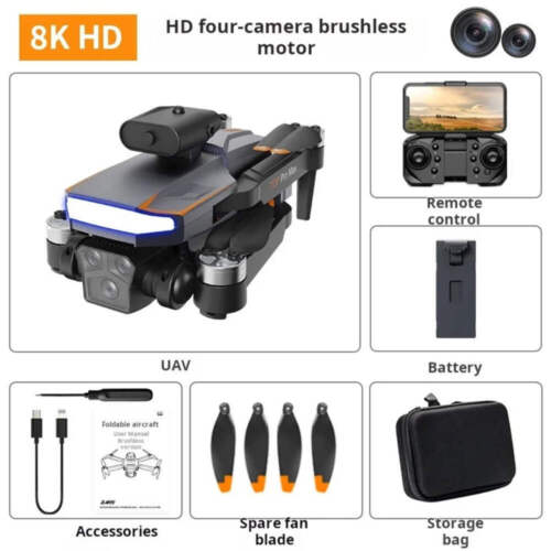 2024 P18 Drone 8K HD Triple Camera / Quadcopter GPS Brushless Pieghevole Regalo - Photo 8/12