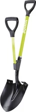 Sun Joe Shovelution 44" Strain-Reducing Round Point Digging Garden Shovel